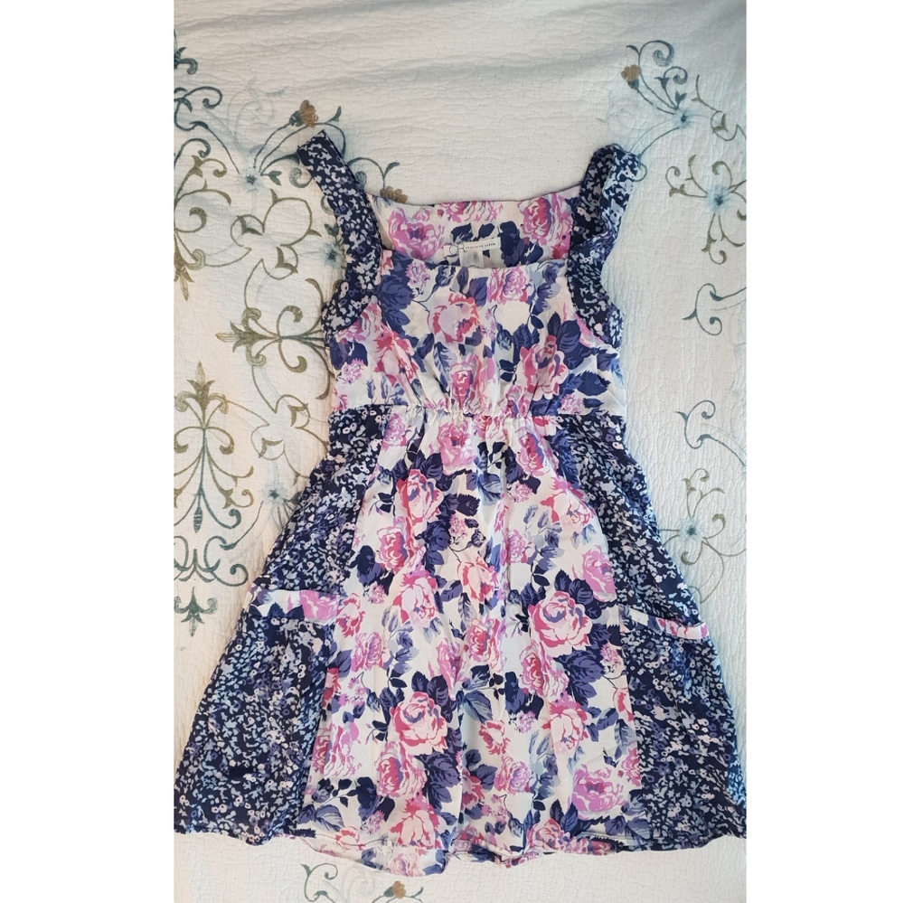 Pink and blue floral minidress
